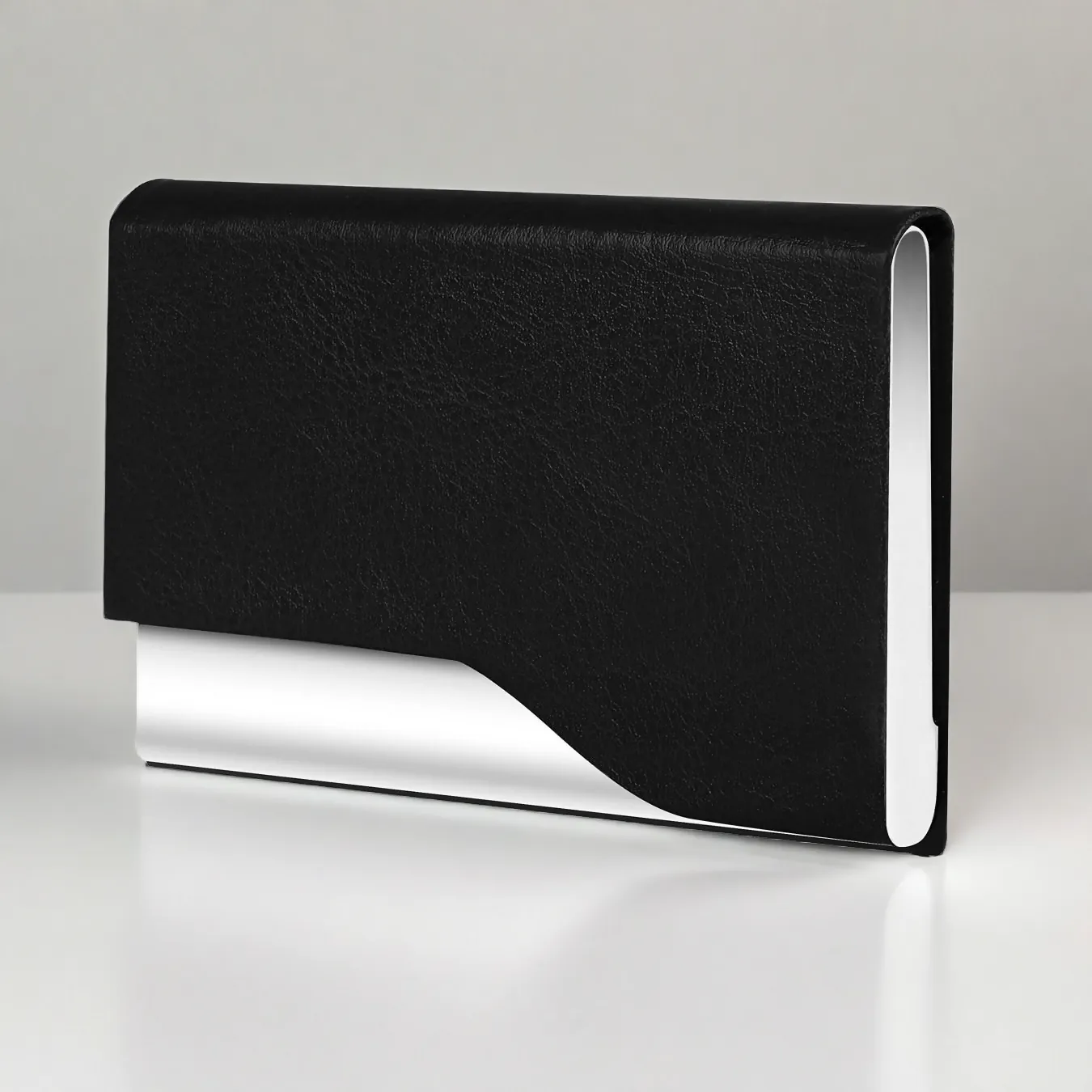 LOREM WL608 – Sleek Black Metal Card Holder Wallet | Compact, Stylish & Secure with Magnetic Closure