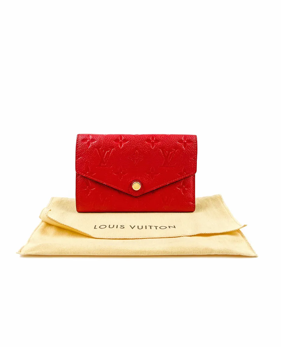 Louis Vuitton Empreinte Leather Curieuse Compact Wallet Red