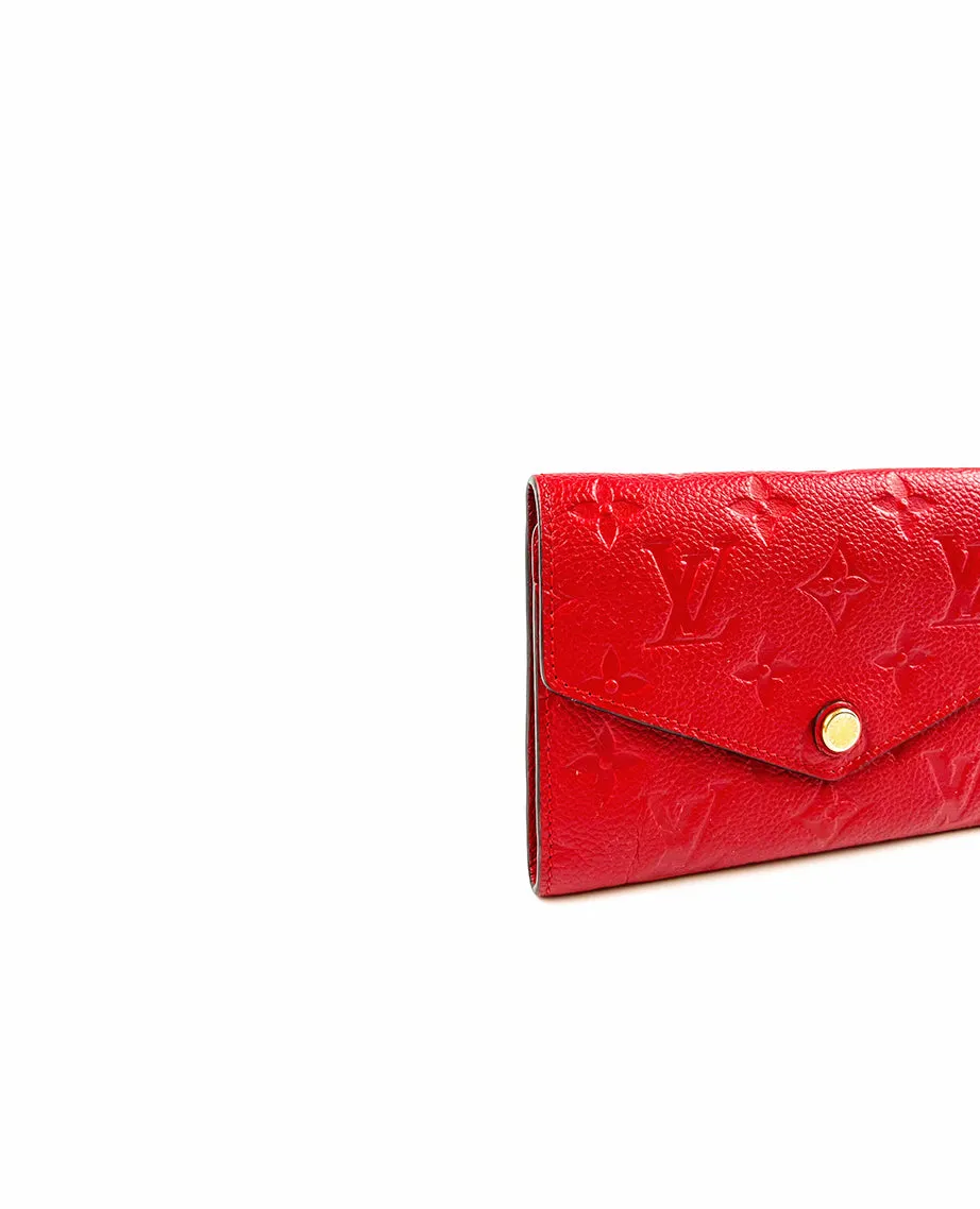Louis Vuitton Empreinte Leather Curieuse Compact Wallet Red