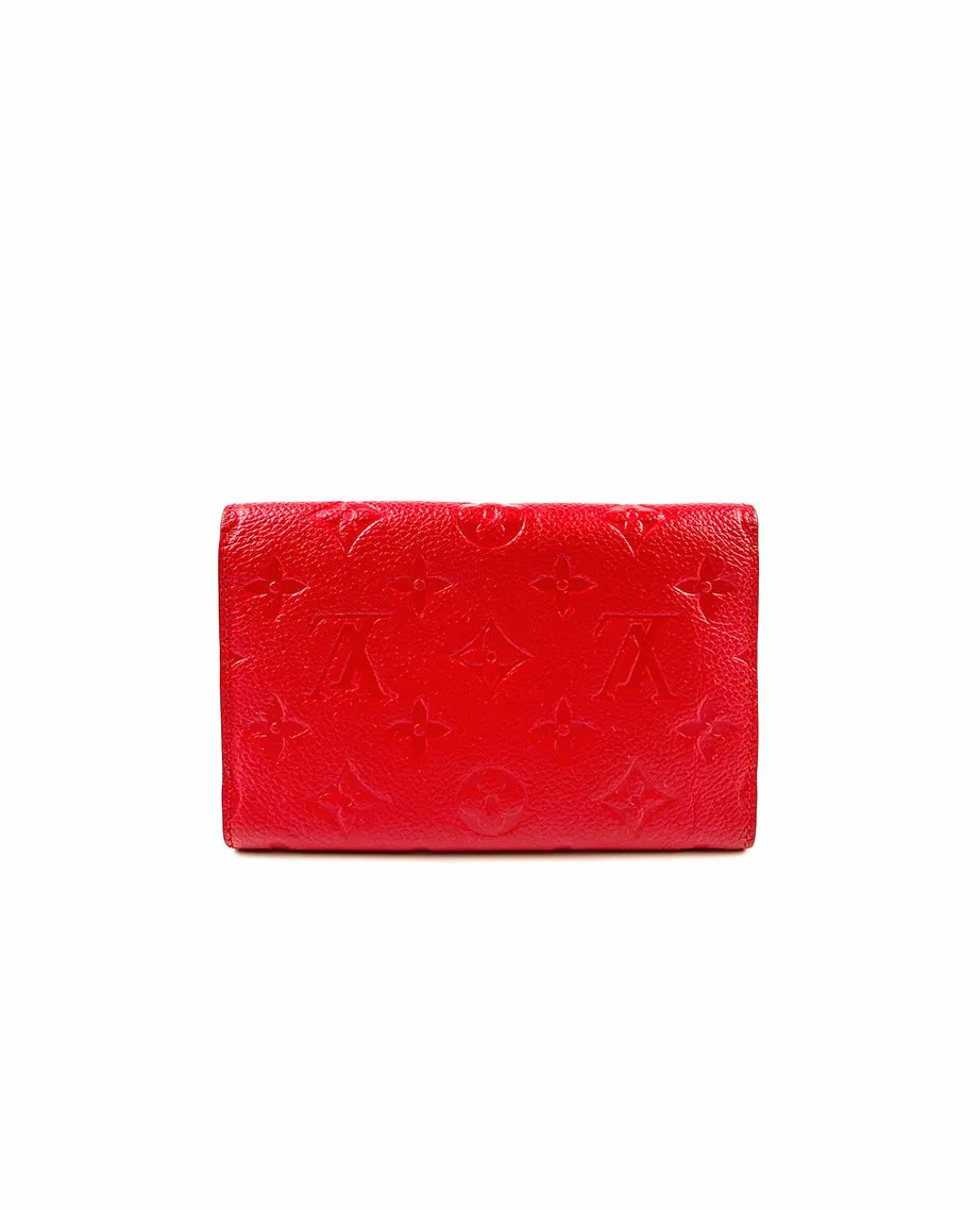 Louis Vuitton Empreinte Leather Curieuse Compact Wallet Red