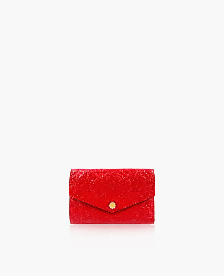 Louis Vuitton Empreinte Leather Curieuse Compact Wallet Red