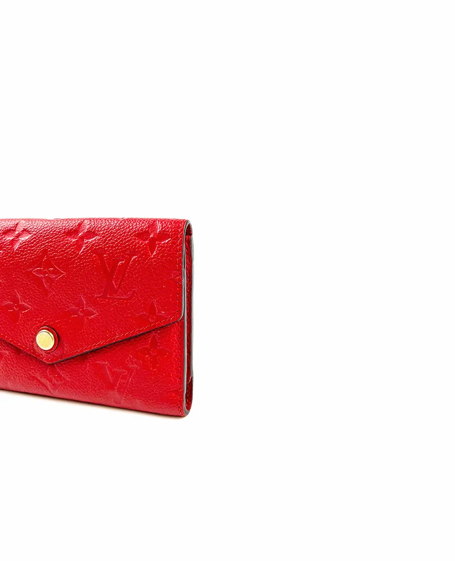 Louis Vuitton Empreinte Leather Curieuse Compact Wallet Red