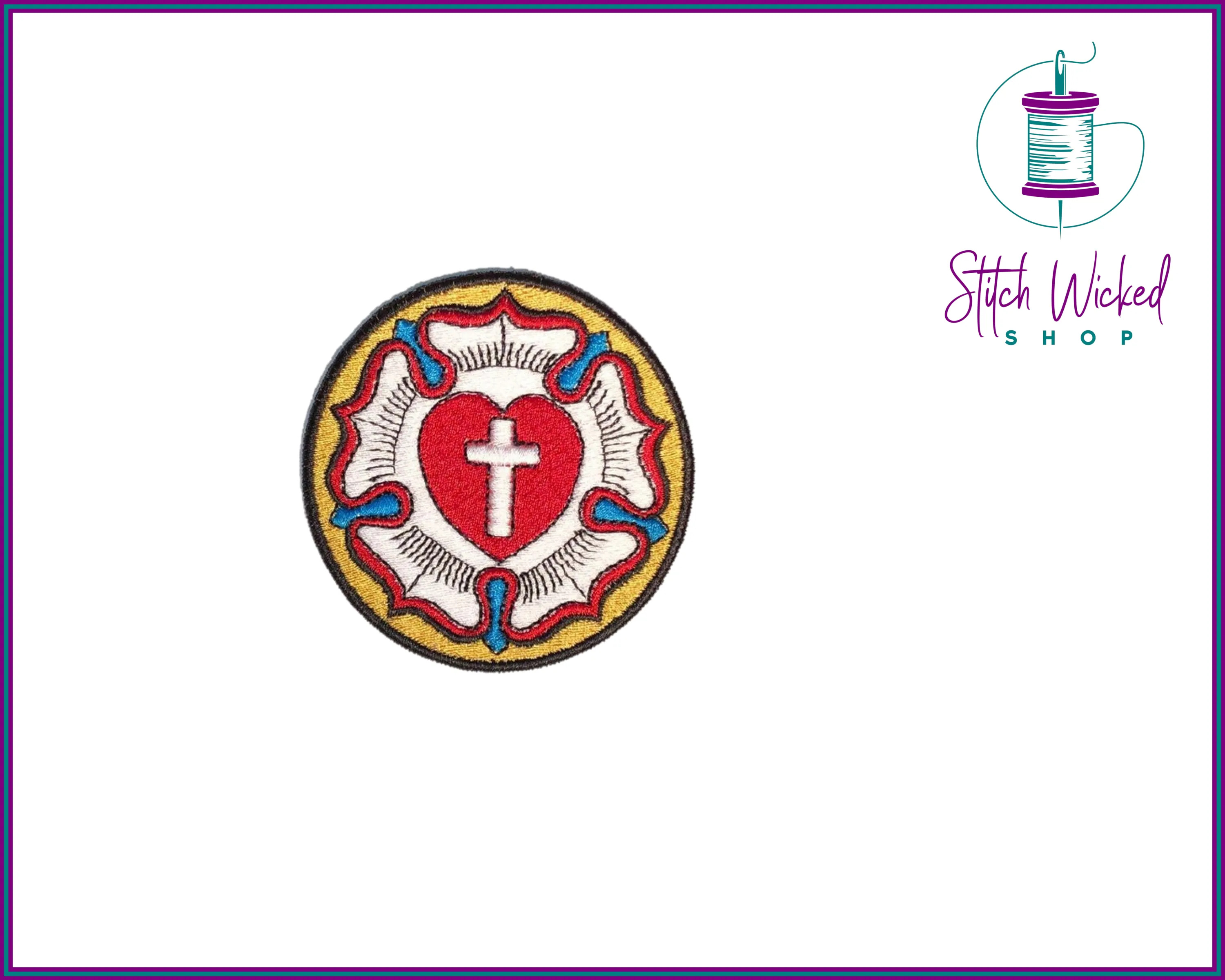 Lutheran Cross, Fully Embroidered Patch