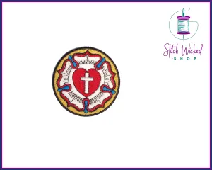Lutheran Cross, Fully Embroidered Patch