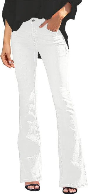 luvamia Women's Ripped Flare Bell Bottom Jeans Pants Retro Wide Leg Denim Pants