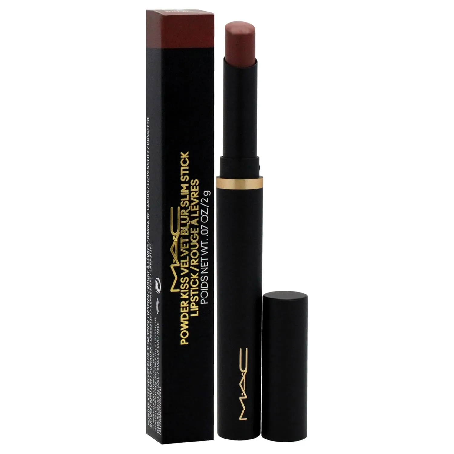 MAC Powder Kiss Velvet Blur Slim Stick - Spice World for Women - 0.7 oz Lipstick