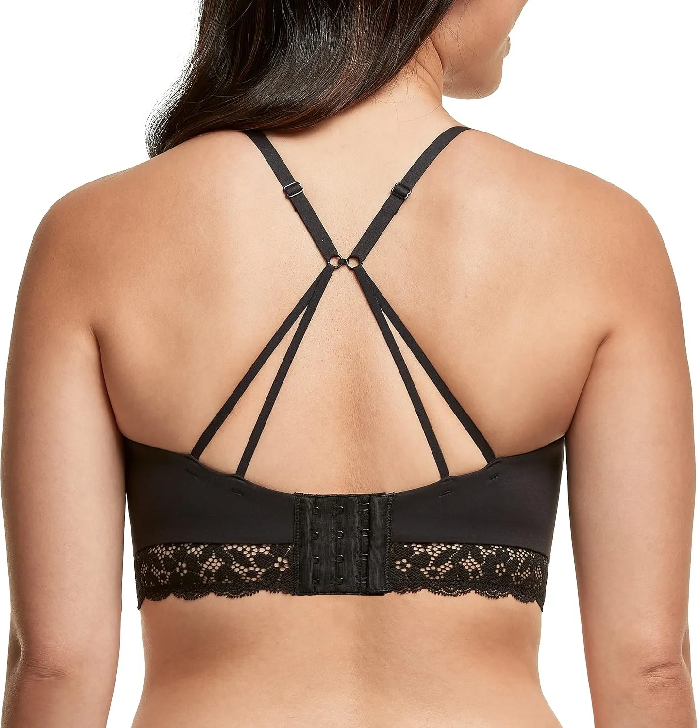 Maidenform Pure Comfort Lace Bralette, Our Best Longline Bralette for Women, Convertible Wireless Bra