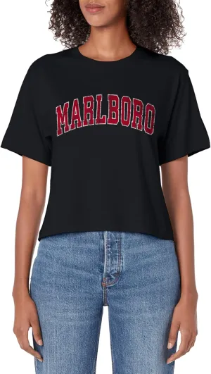 Marlboro New Jersey NJ Vintage Sports Design Red Design Women's Crop Top