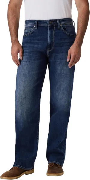 Mavi Men's Max Mid Rise Wide Leg Jeans, Mid Indigo Cooper, 40x32