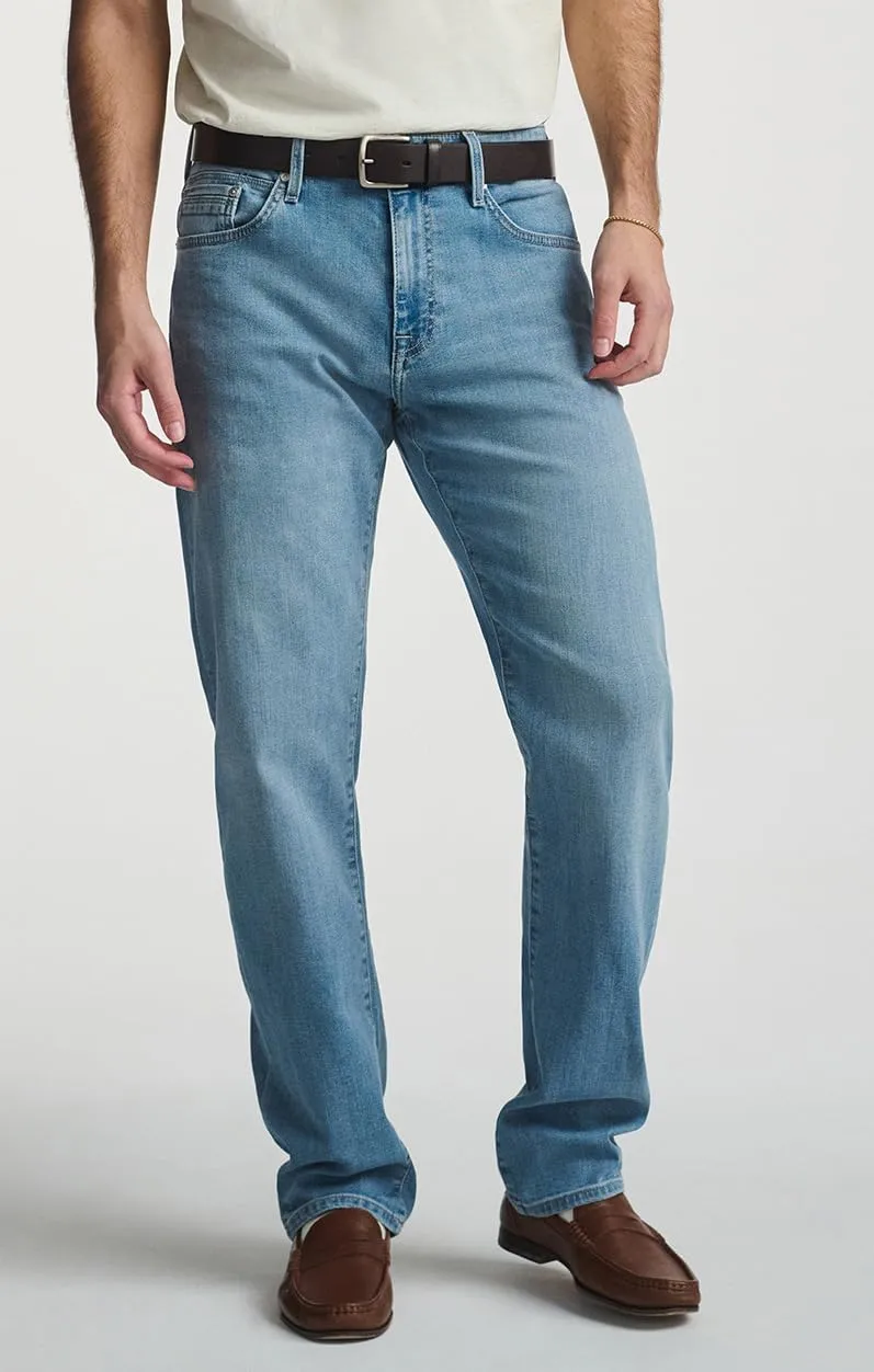 Mavi Men's Zach Mid Rise Straight Leg Jeans, Deep Brushed Williamsburg