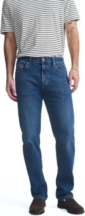 Mavi Men's Zach Mid Rise Straight Leg Jeans, Deep Brushed Williamsburg