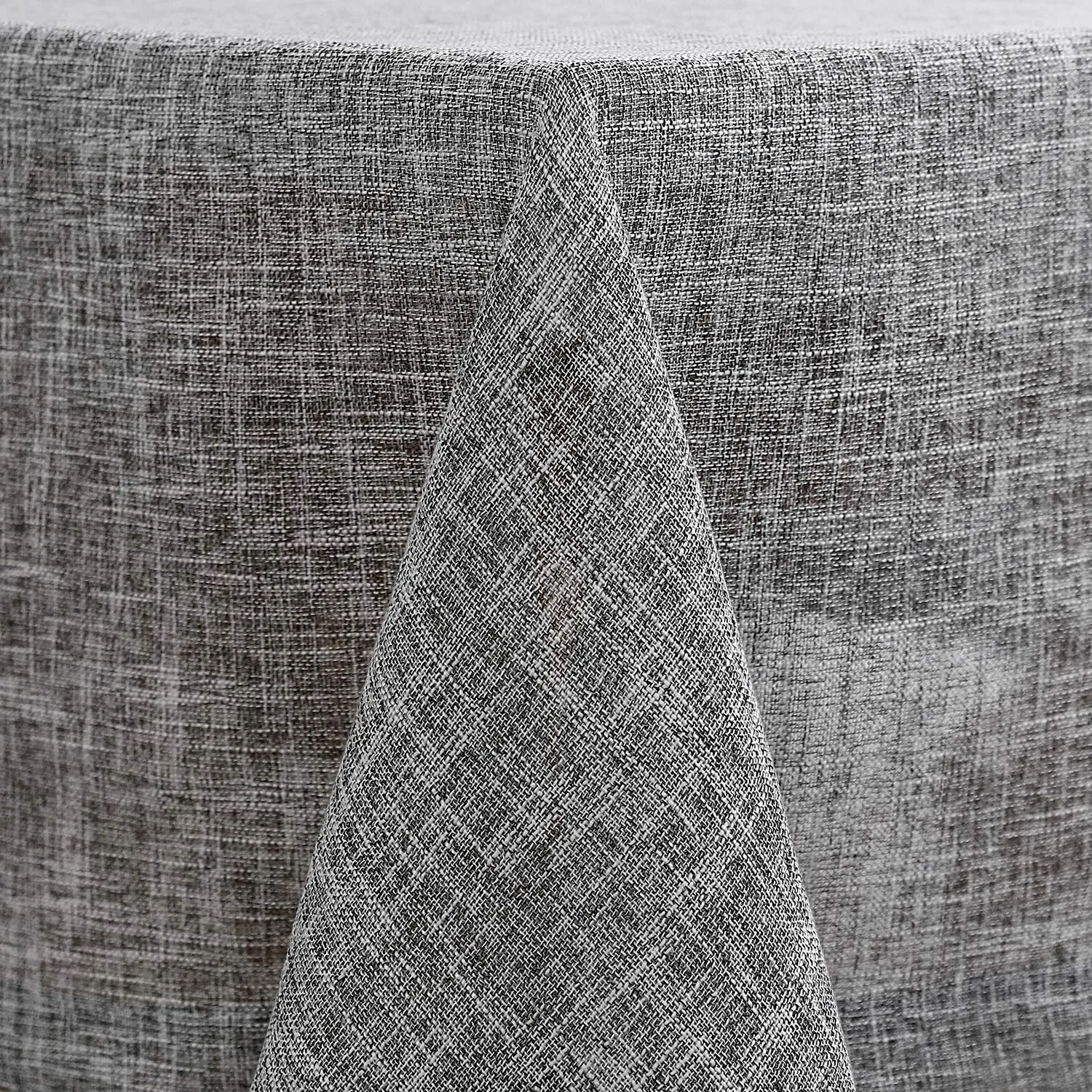 maxmill Flaxy Faux Linen Table Cloth with 2-Tone Slubby Texture Wrinkle Resistant Anti-Shrink Soft Tablecloth for Kitchen Dining Tabletop for Banquet Parties Rectangle 52 x 70 Inch Light Grey