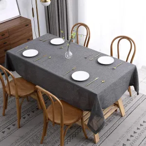 maxmill Flaxy Faux Linen Table Cloth with 2-Tone Slubby Texture Wrinkle Resistant Anti-Shrink Soft Tablecloth for Kitchen Dining Tabletop for Buffet Banquet Parties Rectangle 52 x 70 Inch Charcoa