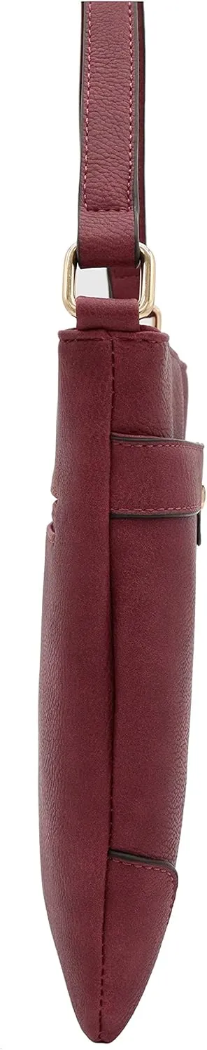 Medium Size Solid Modern Classic Crossbody Bag with Gold Plate
