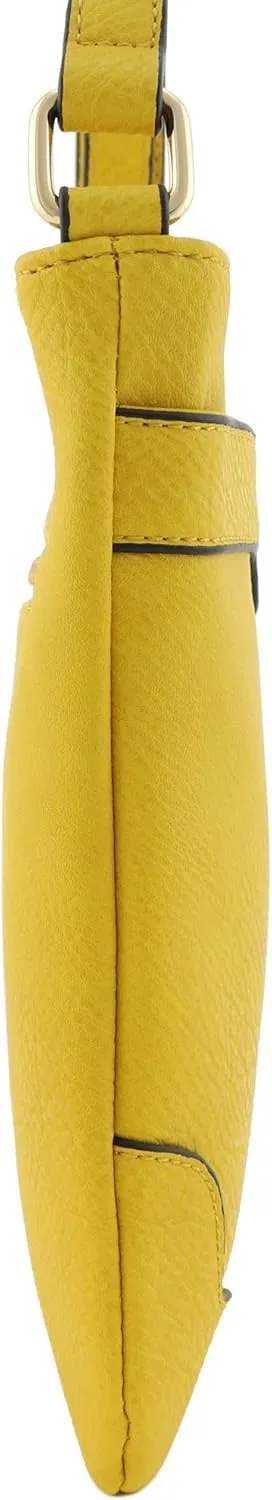 Medium Size Solid Modern Classic Crossbody Bag with Gold Plate