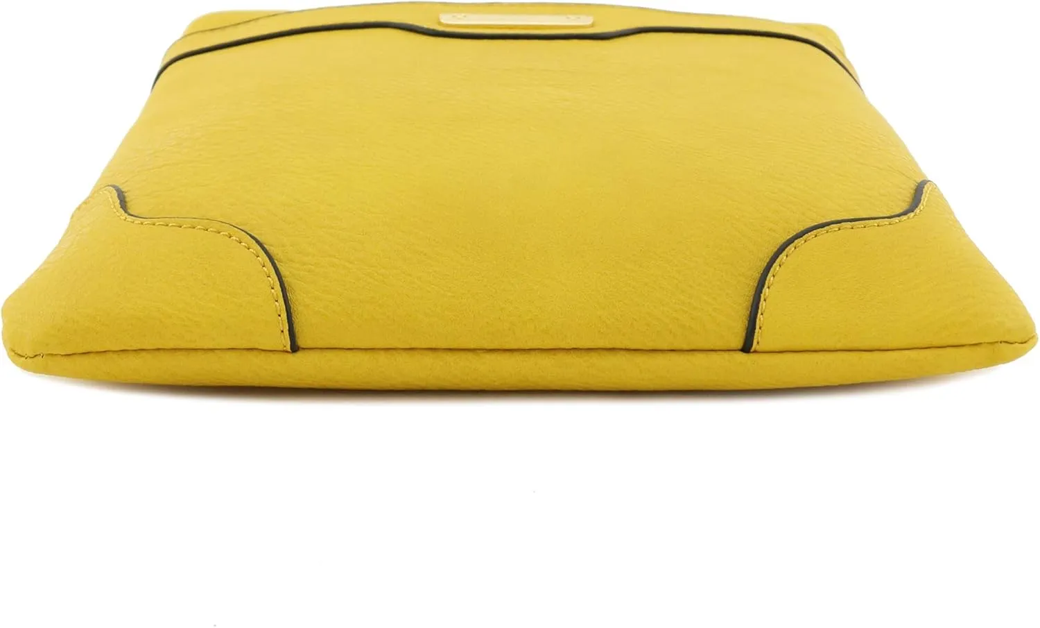 Medium Size Solid Modern Classic Crossbody Bag with Gold Plate