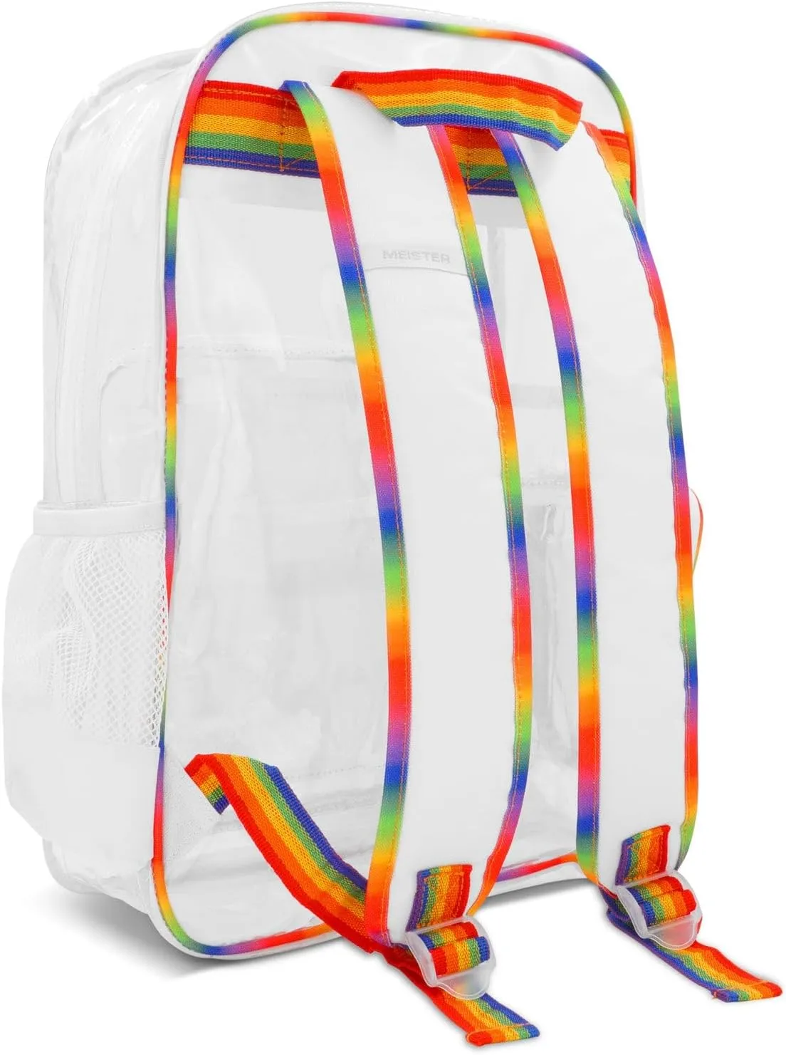 Meister All-Access Clear Backpack - Meets School & Event Security Bag Requirements - Rainbow