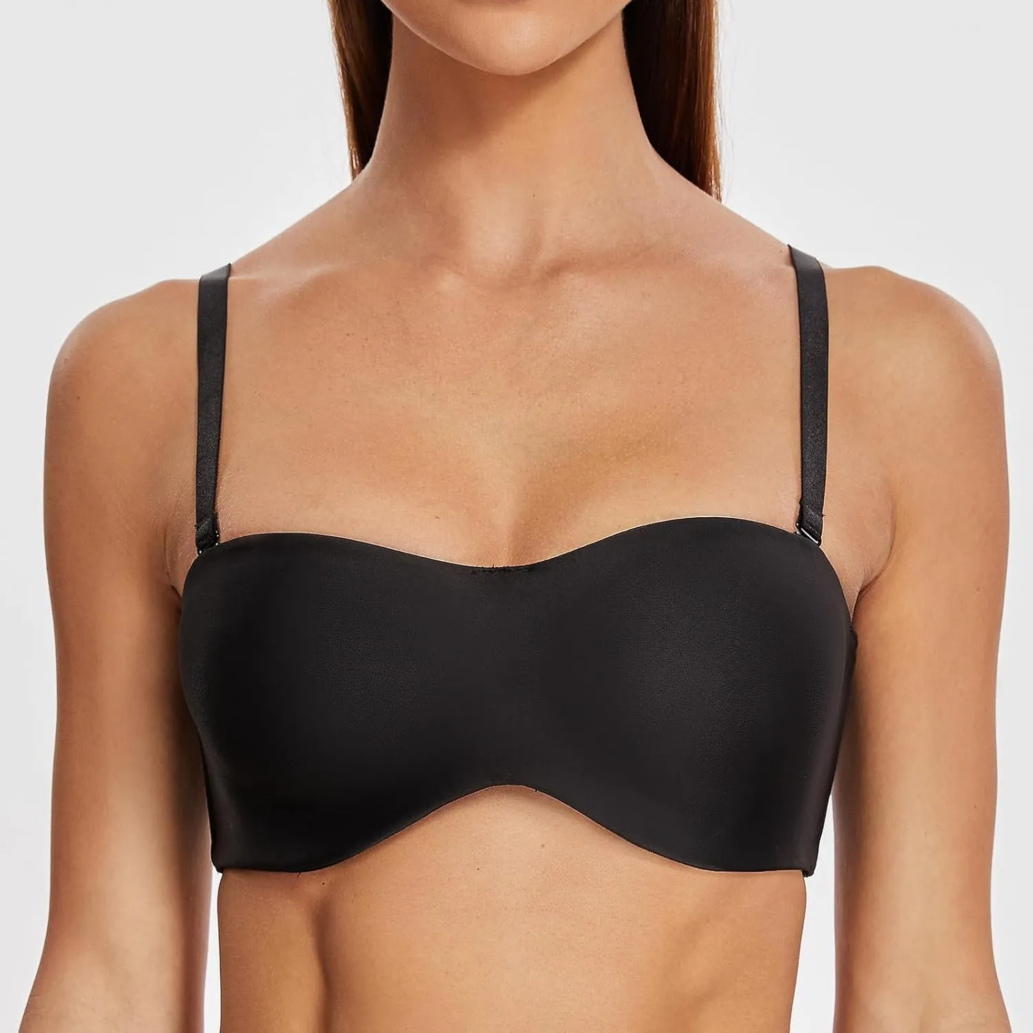 MELENECA Women's Strapless Bra for Large Bust Minimizer Unlined Bandeau with Underwire