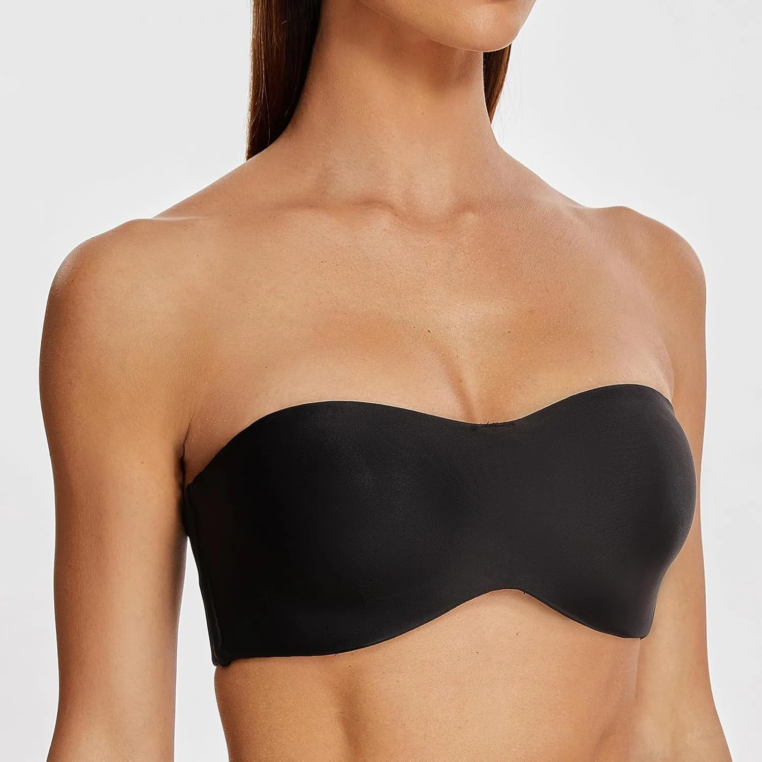 MELENECA Women's Strapless Bra for Large Bust Minimizer Unlined Bandeau with Underwire