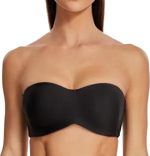 MELENECA Women's Strapless Bra for Large Bust Minimizer Unlined Bandeau with Underwire