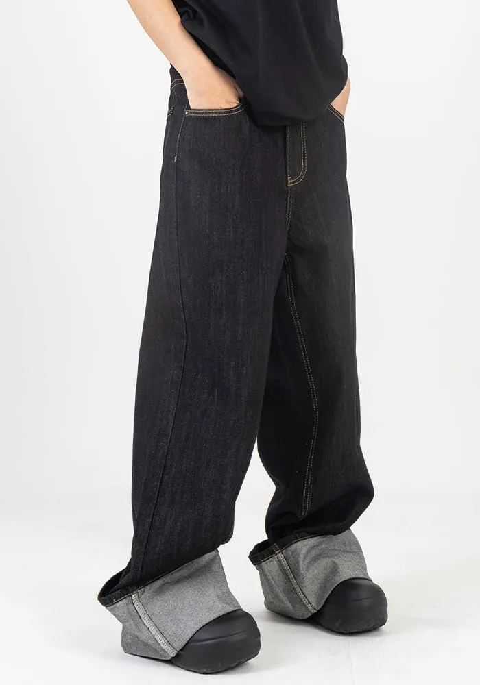 Mens Baggy Jeans for Men Women Y2k Skater Vintage Wide Leg Jeans Loose Fit Embroidery Wash Denim Pants Hip Hop Jeans