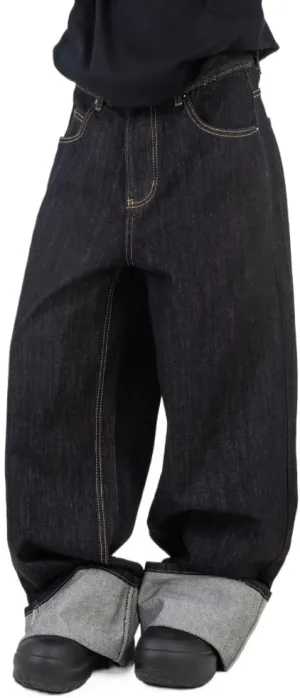 Mens Baggy Jeans for Men Women Y2k Skater Vintage Wide Leg Jeans Loose Fit Embroidery Wash Denim Pants Hip Hop Jeans