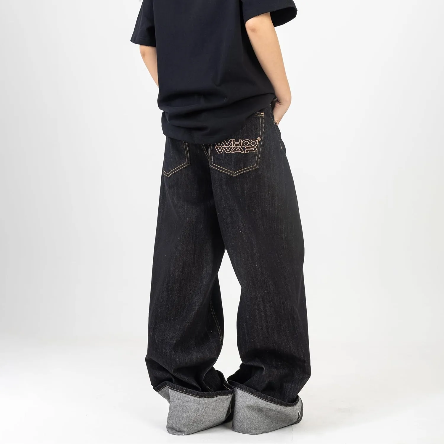 Mens Baggy Jeans for Men Women Y2k Skater Vintage Wide Leg Jeans Loose Fit Embroidery Wash Denim Pants Hip Hop Jeans