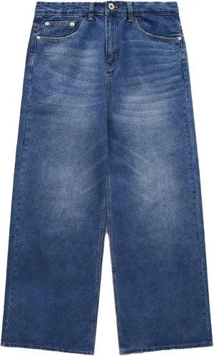 Men's Baggy Jeans Hip Hop Skater Jeans Vintage Dance Skateboard Pants Loose Fit Denim Jeans