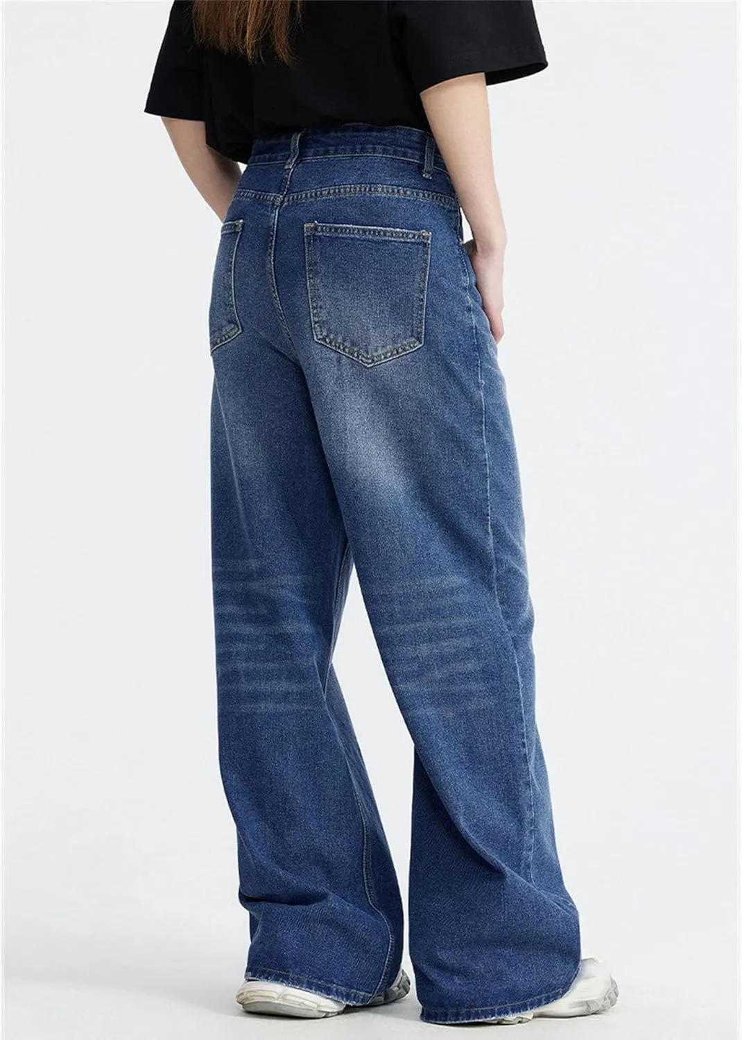 Men's Baggy Jeans Hip Hop Skater Jeans Vintage Dance Skateboard Pants Loose Fit Denim Jeans