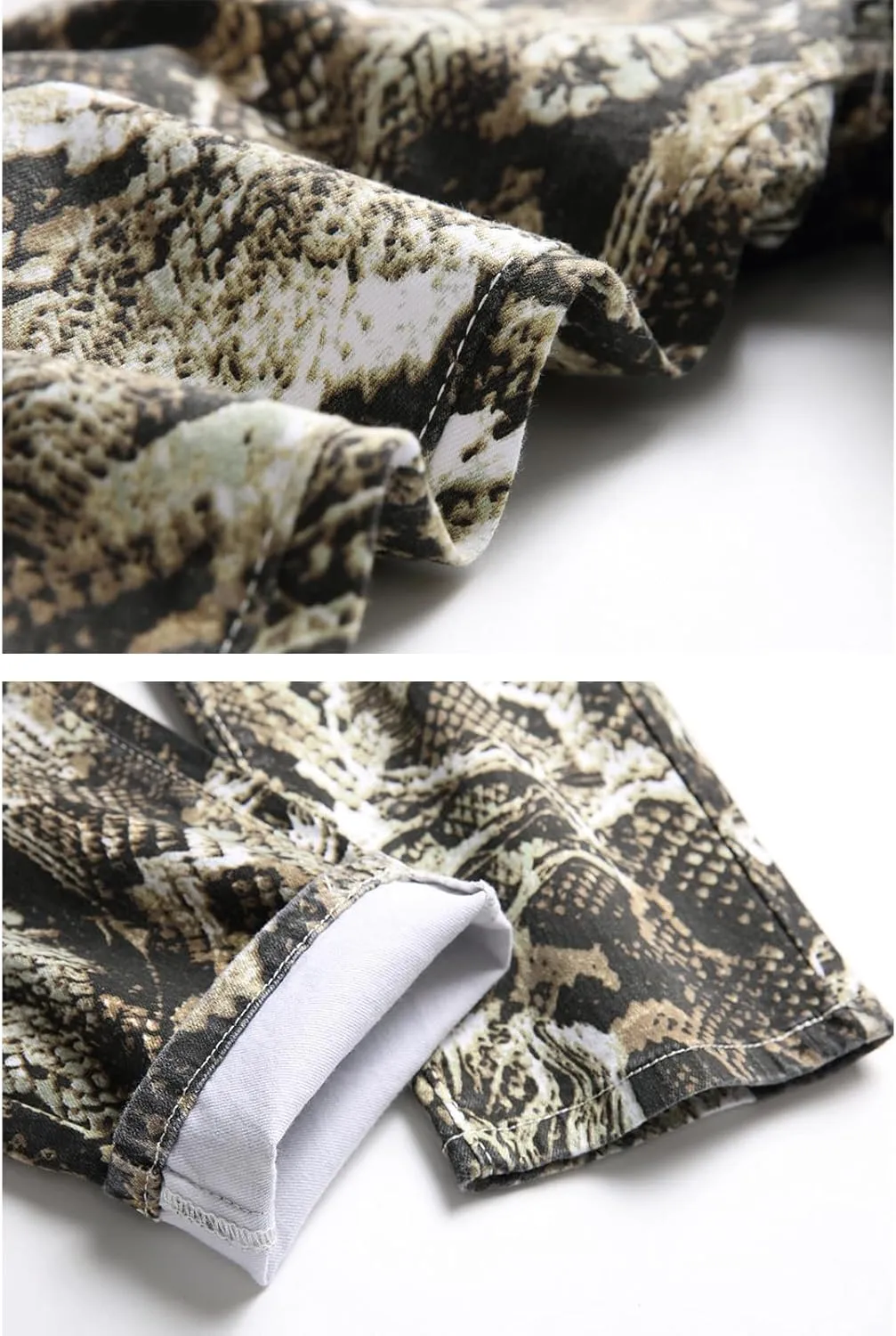 Men's Fashion Snakeskin Print Jeans