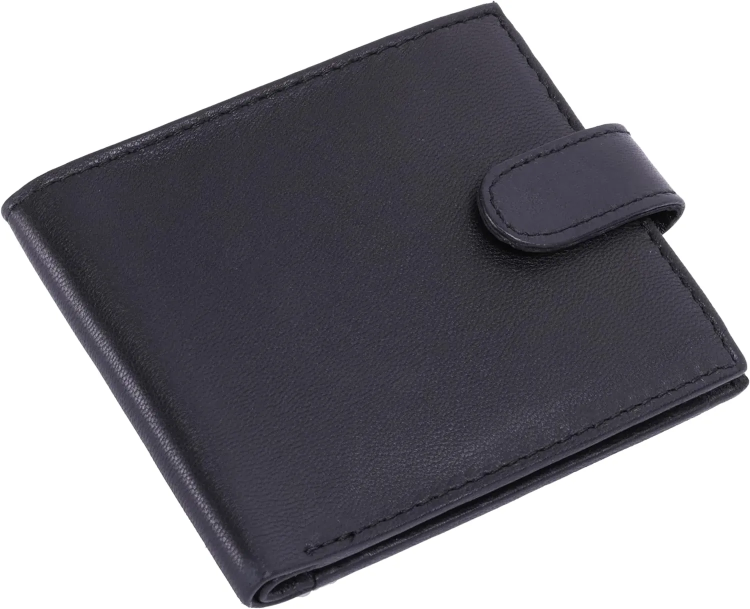 Mens Full Grain RFID Blocking and Stylish Compact Leather Wallet With Tab Closure, 9 Card Slots