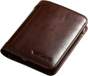 Men's Italian Genuine Cowhide Leather Extra Capacity RFID Bifold Wallet
