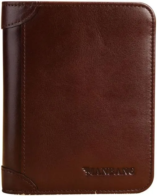 Men's Italian Genuine Cowhide Leather Extra Capacity RFID Bifold Wallet