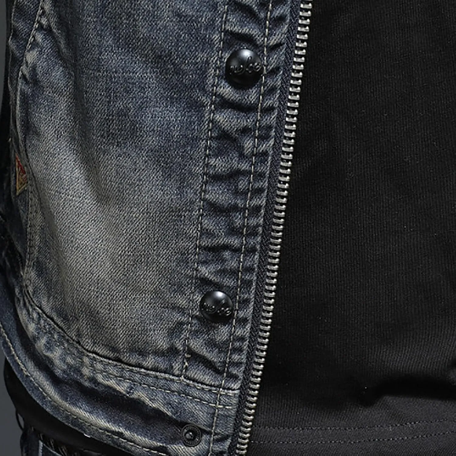 Mens Jackets Turtle Neck Denim Jackets Outerwear for Man Long Sleeve Work Western Winter Fall Jackets 2025