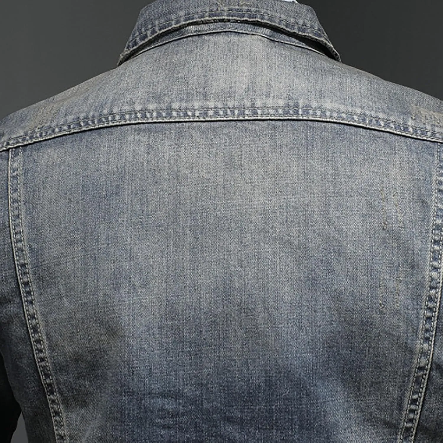 Mens Jackets Turtle Neck Denim Jackets Outerwear for Man Long Sleeve Work Western Winter Fall Jackets 2025