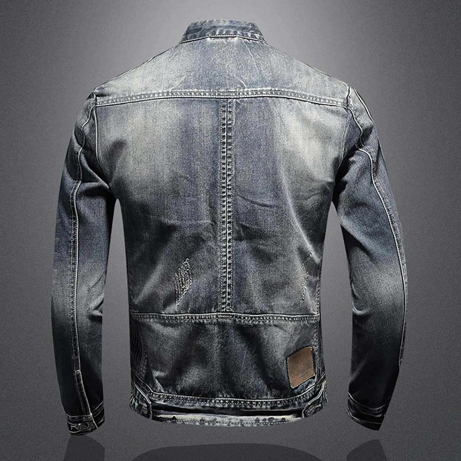 Mens Jackets Turtle Neck Denim Jackets Outerwear for Man Long Sleeve Work Western Winter Fall Jackets 2025