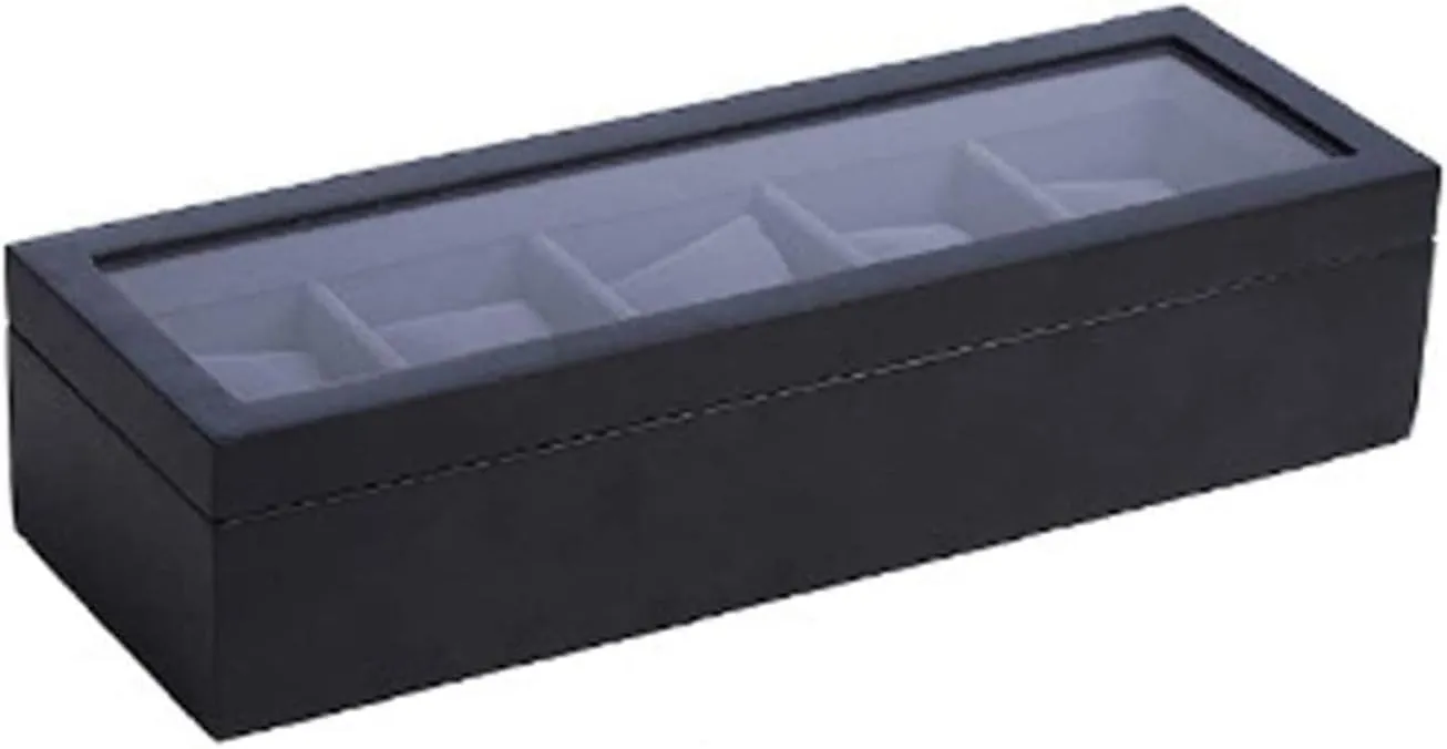 Mens Jewellery Box Watch case Watch roll Watches Display Storage Organizer 5 Slots Wood Watch Box Clear top Jewelry Collection Display Storage Holder Watch Box (White) Watch Gift Box
