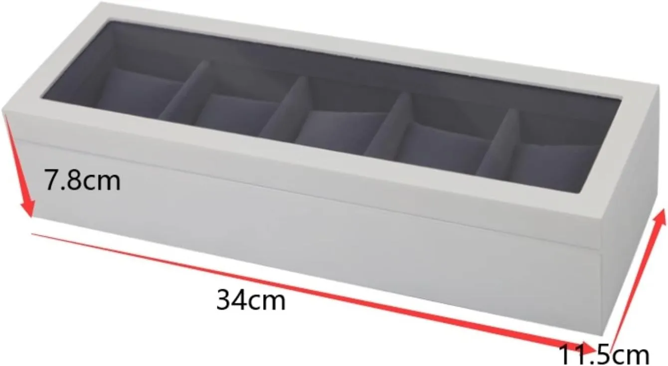 Mens Jewellery Box Watch case Watch roll Watches Display Storage Organizer 5 Slots Wood Watch Box Clear top Jewelry Collection Display Storage Holder Watch Box (White) Watch Gift Box