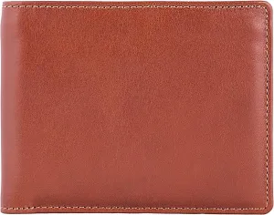 Mens Wallet Full Grain Genuine Leather Slim Minimalist Front Pocket Bifold Soft Nappa RFID Protection (Tan)