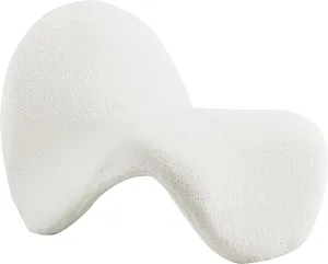 Meridian Furniture 548Cream Theodore Collection Modern | Contemporary Accent Chair with Soft Cream Cashmere Like Faux Shearling, Curved Design, 31.5" W x 35.5" D x 25.5" H, Cream