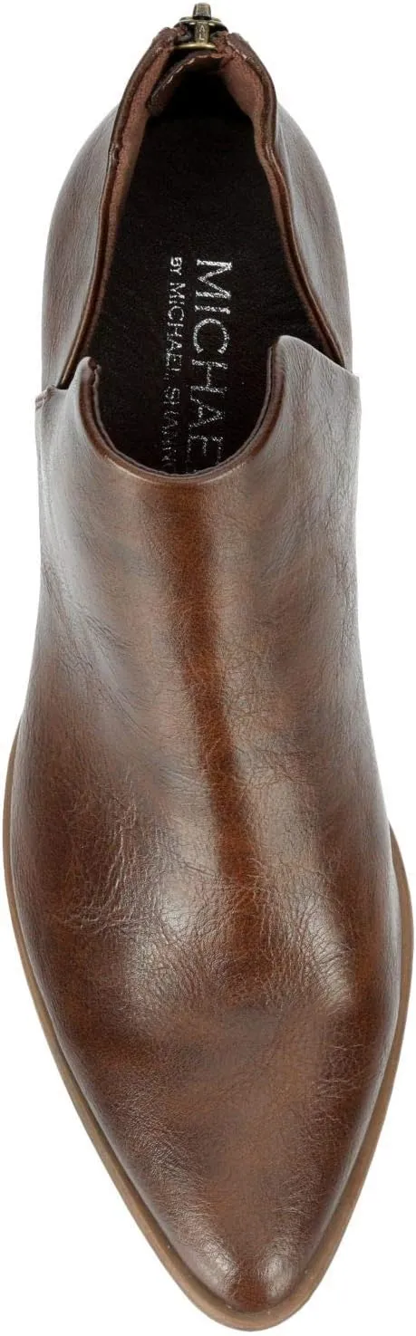 Michael By Michael Shannon Aubrey - Women's Block Heel Pointed Toe Zip Up Bootie