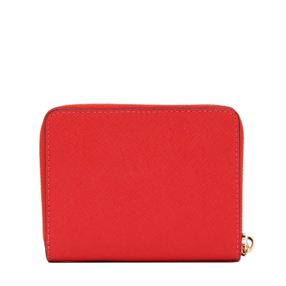 Michael Kors Medium Jet Set Travel Saffiano Leather Zip Around Wallet- Deep Pink