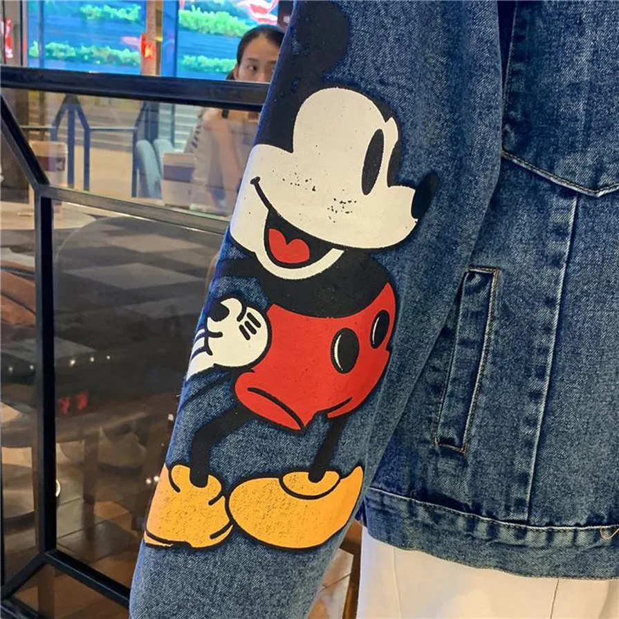 Mickey embroidery women denim jacket