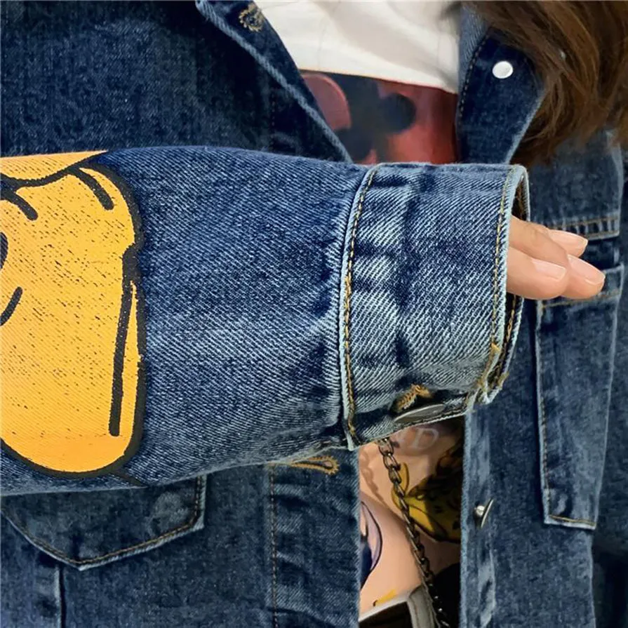 Mickey embroidery women denim jacket