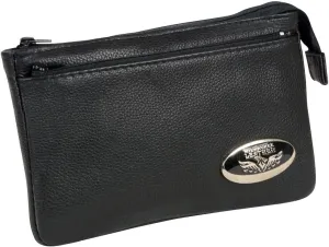 Milwaukee Leather MP8820 Women's Black Leather Shoulder Bag with Zipper Closure and Leather Strap