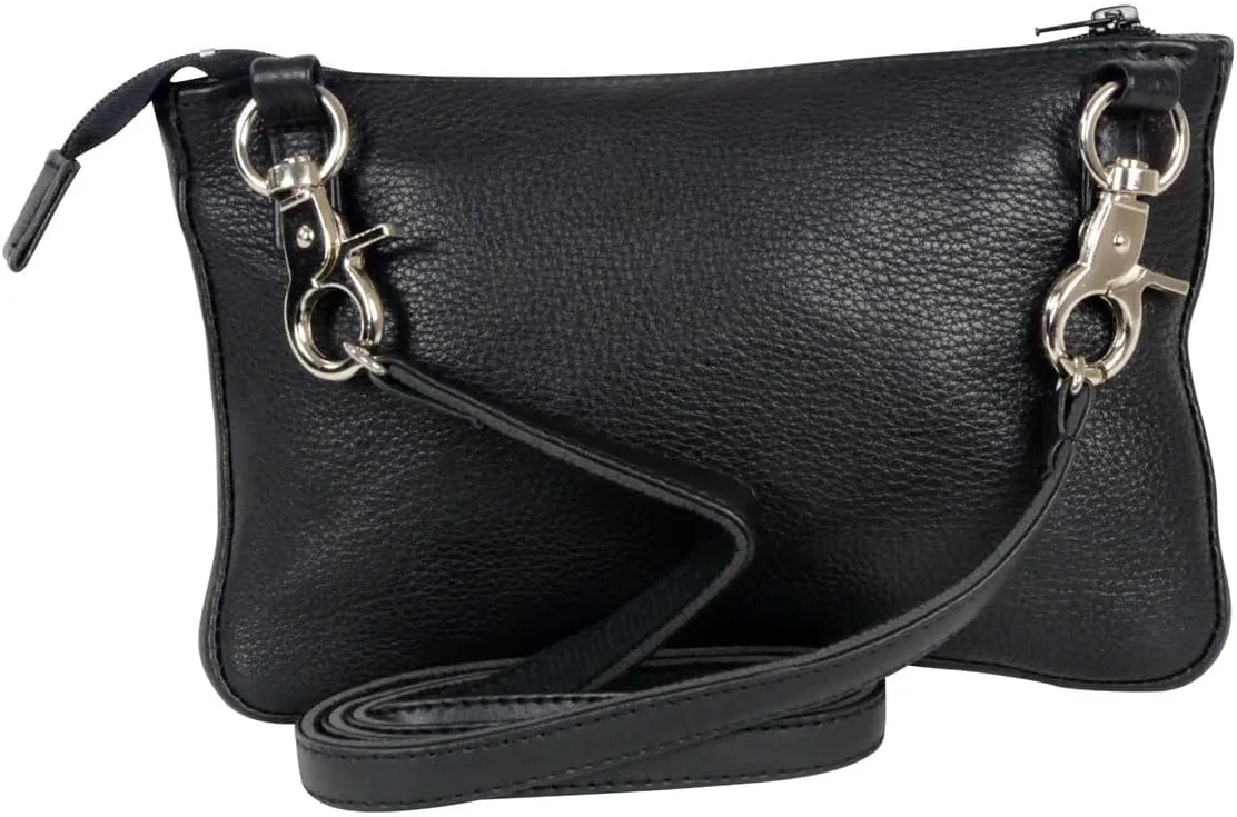 Milwaukee Leather MP8820 Women's Black Leather Shoulder Bag with Zipper Closure and Leather Strap