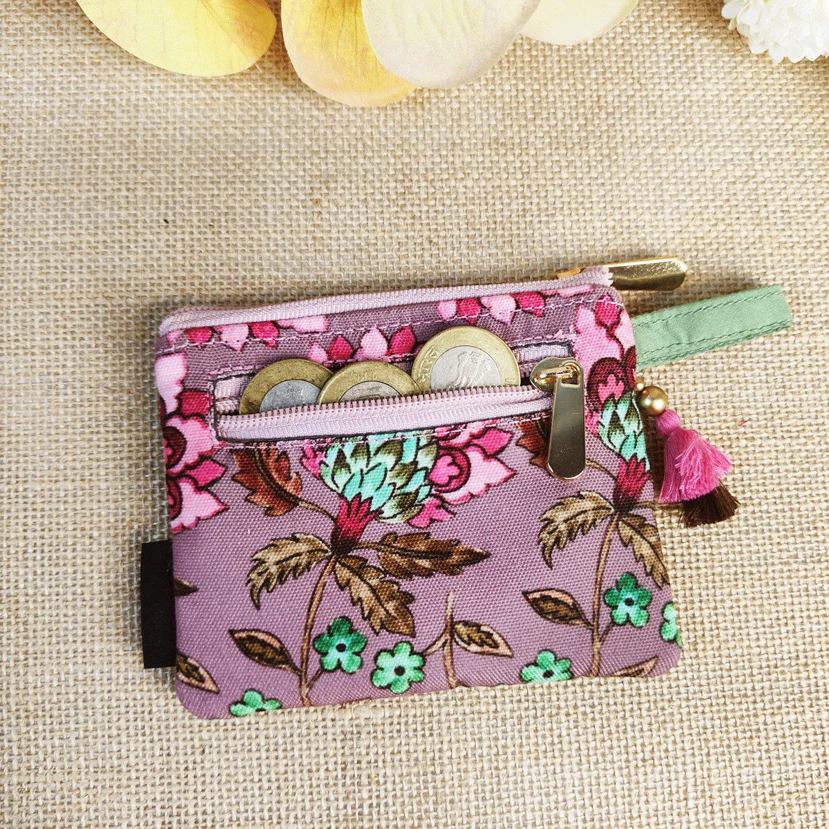 Mini Wallet front card Combo- Green & Rust