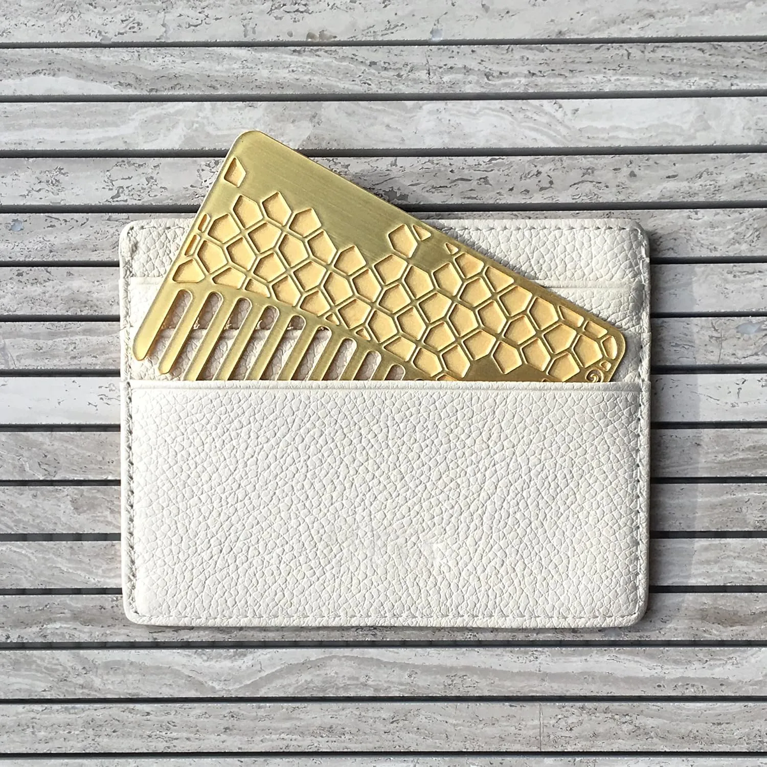   Mirror - Brass Tile Hair Comb   Mirror - Fit For Your Wallet