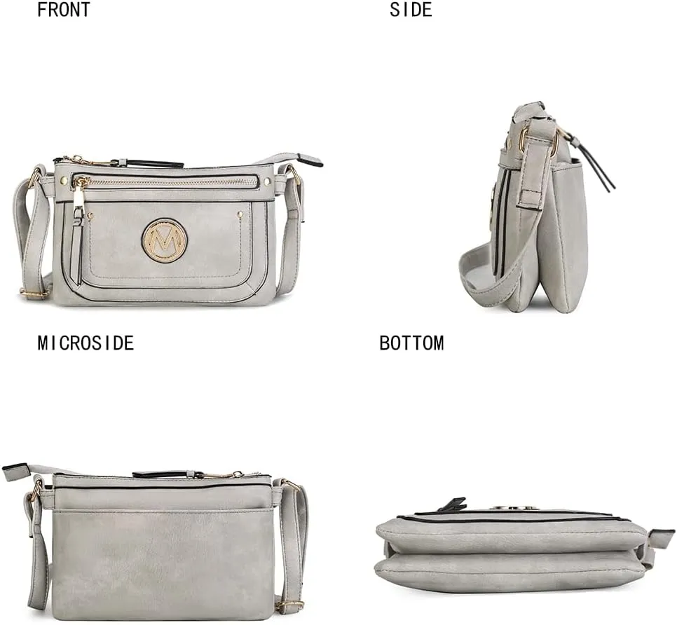 MKF Collection Crossbody bag for women, Adjustable Strap Vegan leather Shoulder Bag messenger Purse by Mia K