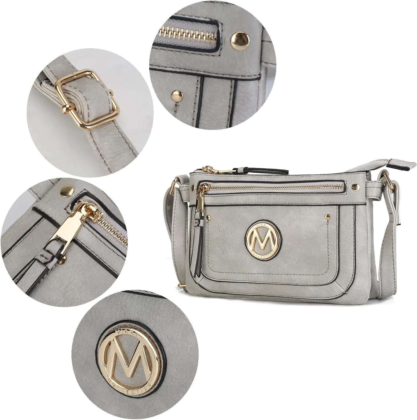 MKF Collection Crossbody bag for women, Adjustable Strap Vegan leather Shoulder Bag messenger Purse by Mia K